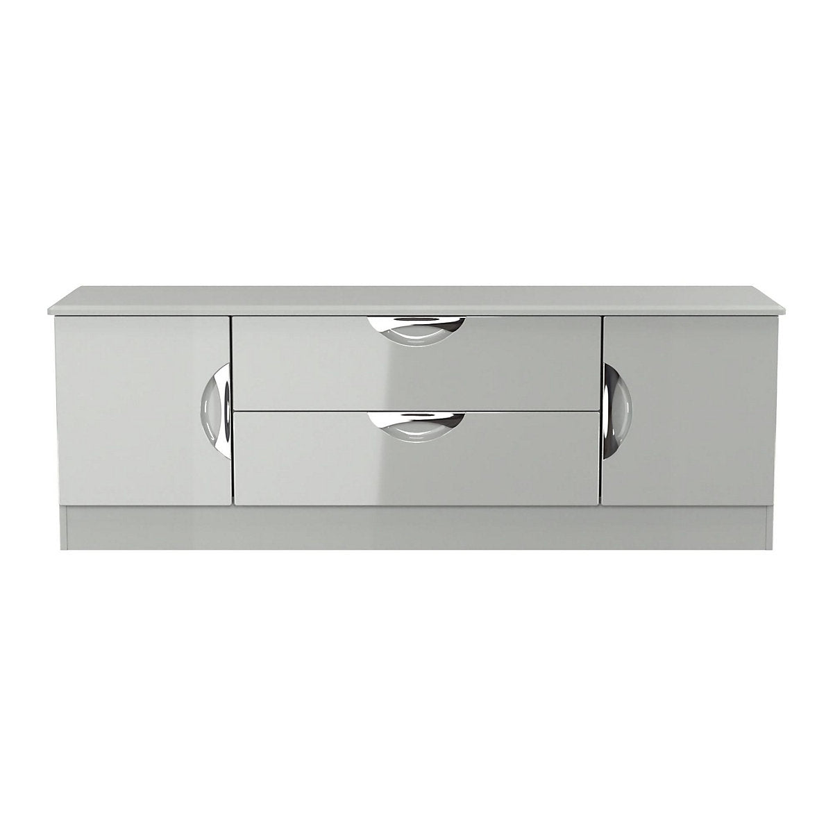 Rovigo Ready assembled Grey TV unit with 2 drawers, (H)49.8cm x (W)146cm x (D)40cm