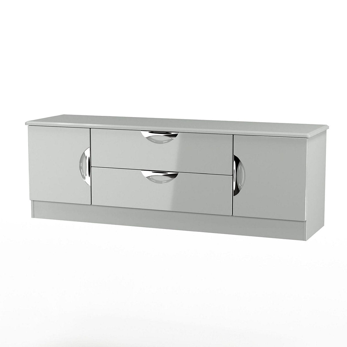 Rovigo Ready assembled Grey TV unit with 2 drawers, (H)49.8cm x (W)146cm x (D)40cm