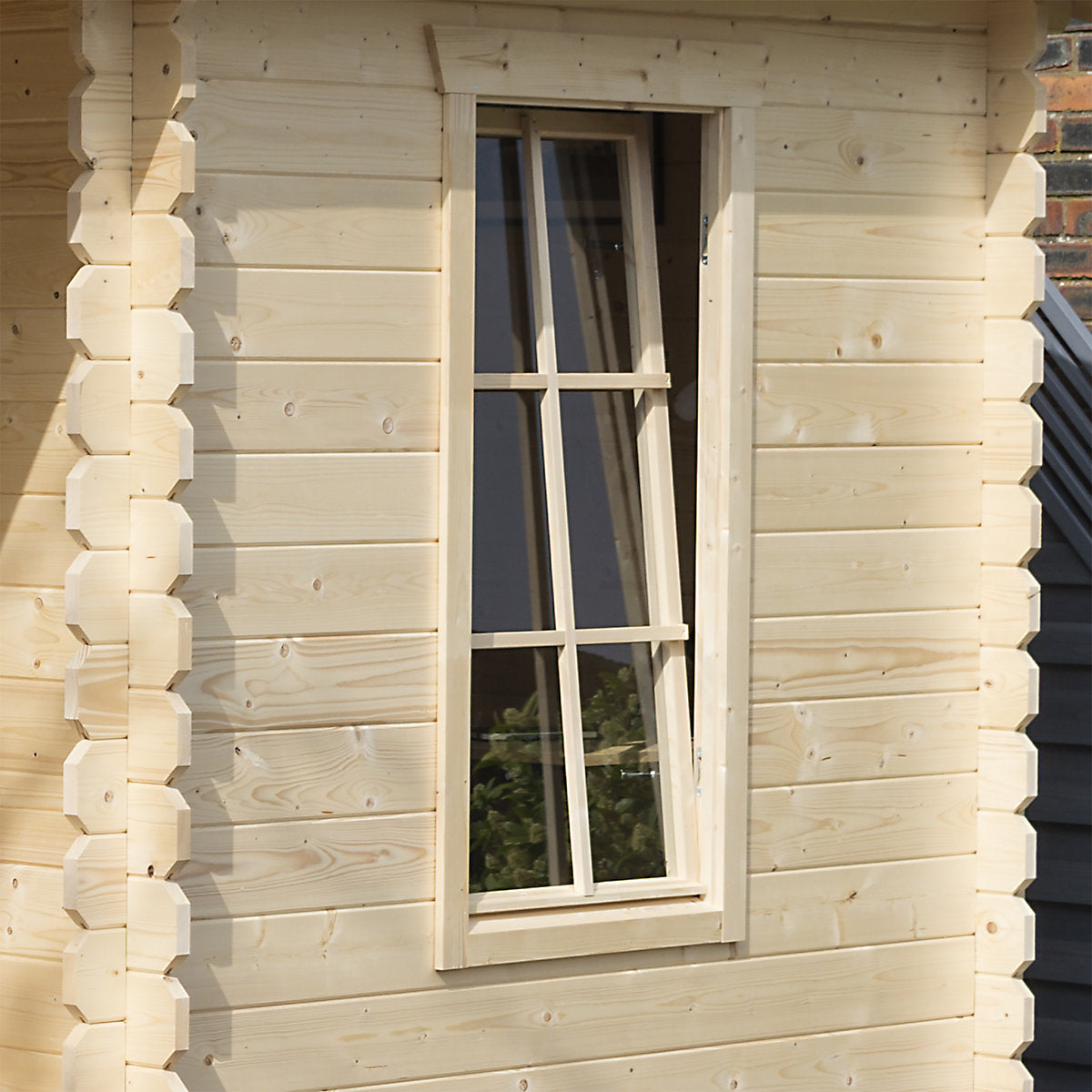 Rowlinson 10x13 ft Toughened glass Apex Wooden Cabin with Double door
