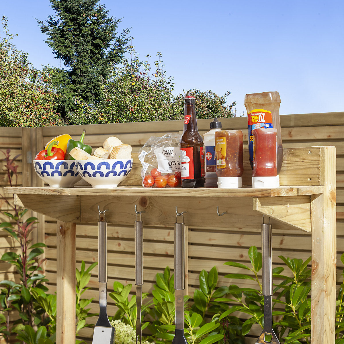 Rowlinson Softwood Brown BBQ servery (H)1.62m (W)1.03m (D)0.53m