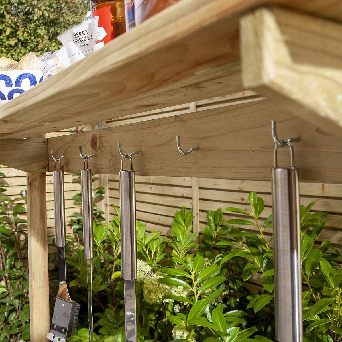 Rowlinson Softwood Brown BBQ servery (H)1.62m (W)1.03m (D)0.53m