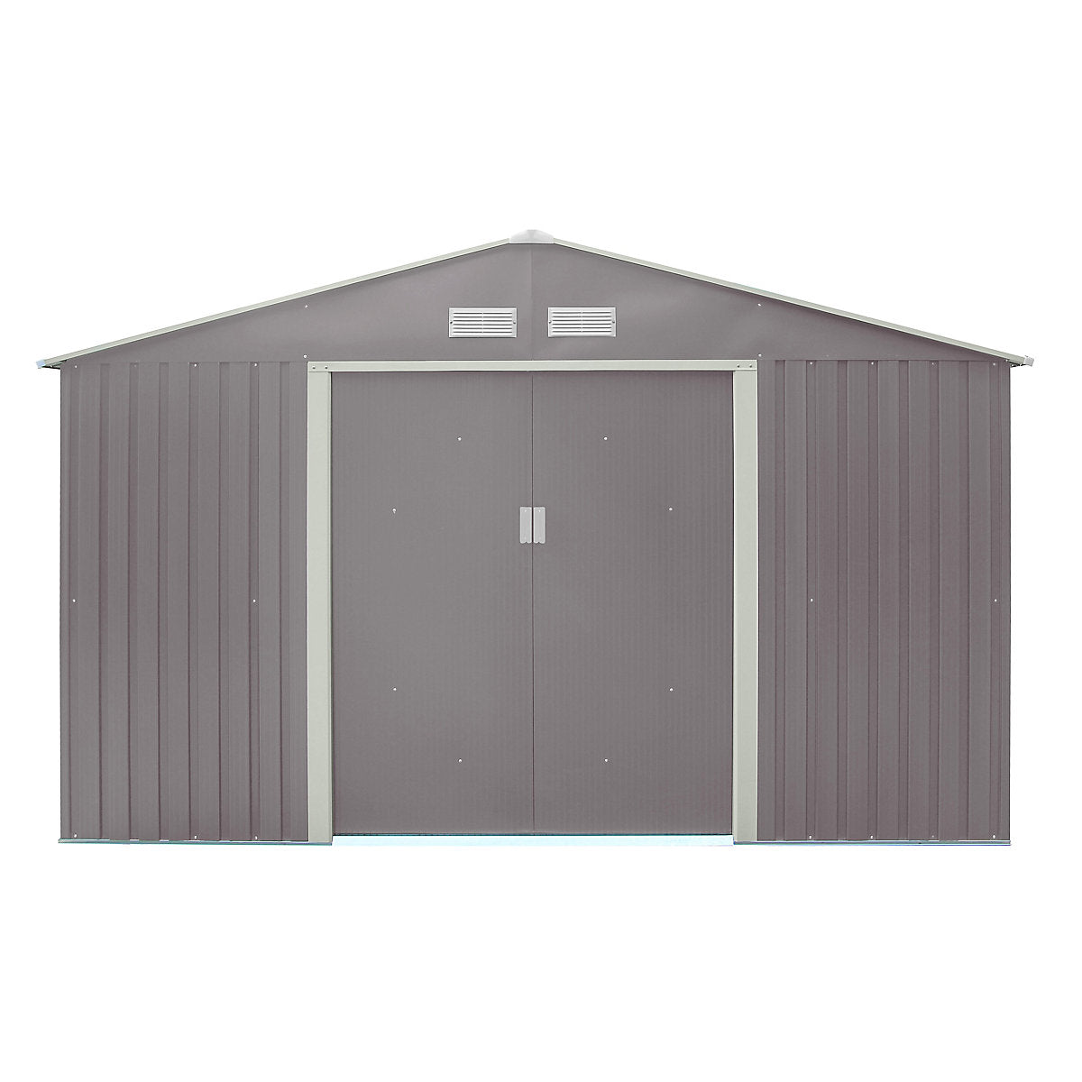 Rowlinson Trentvale 10x8 ft Apex Light grey Metal 2 door Shed