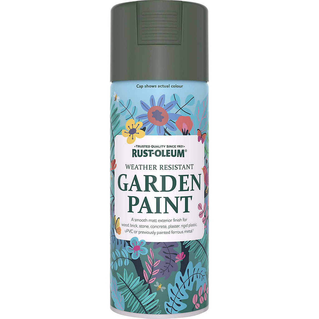 Rust-Oleum All Green Matt Multi-surface Exterior Topcoat Paint, 400ml Spray can
