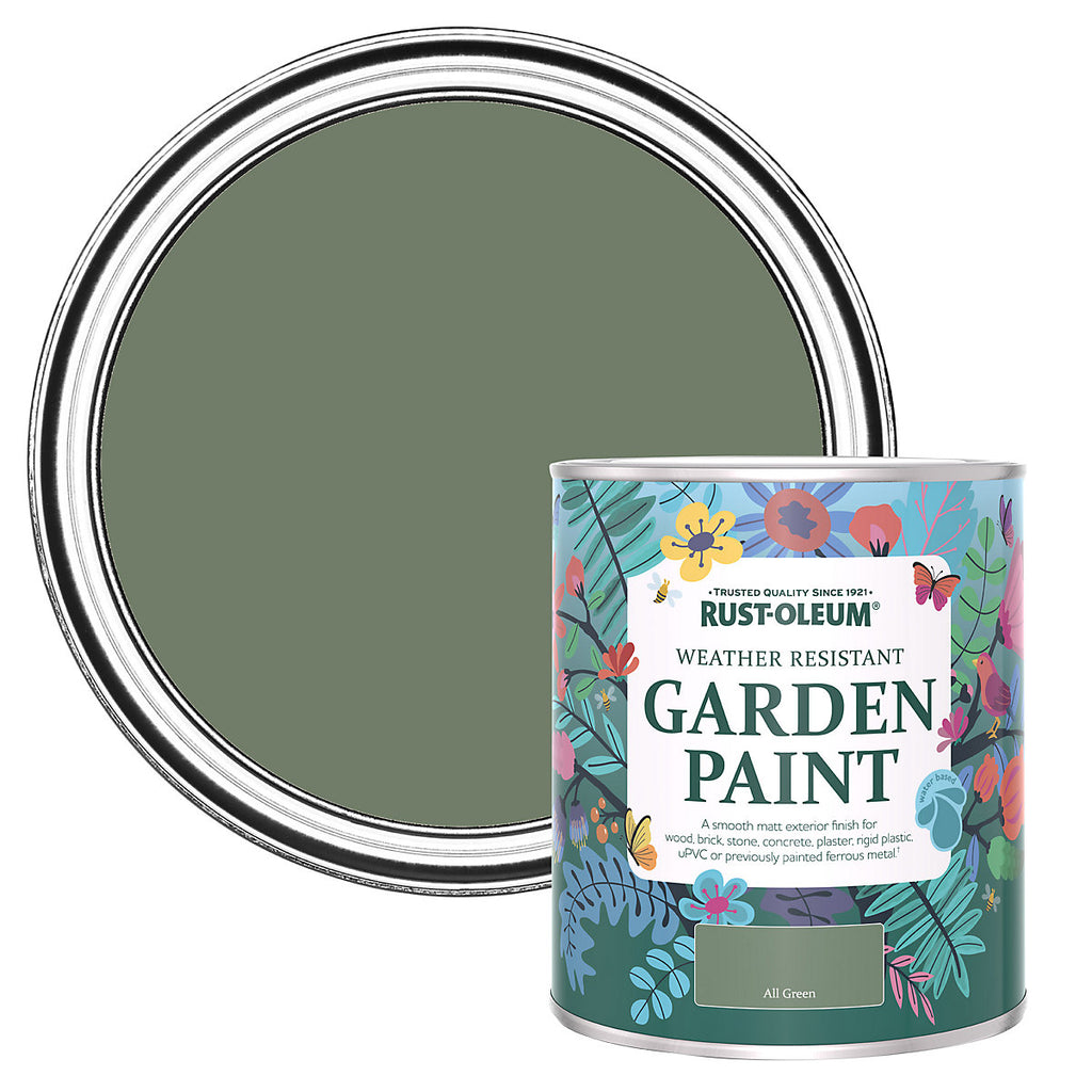 Rust-Oleum All Green Matt Multi-surface Exterior Topcoat Paint, 750ml Tin