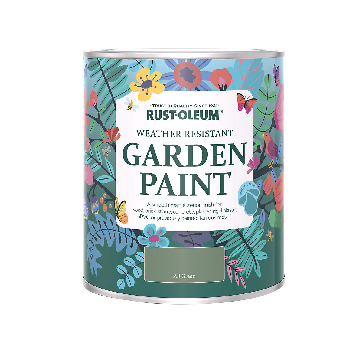 Rust-Oleum All Green Matt Multi-surface Exterior Topcoat Paint, 750ml Tin