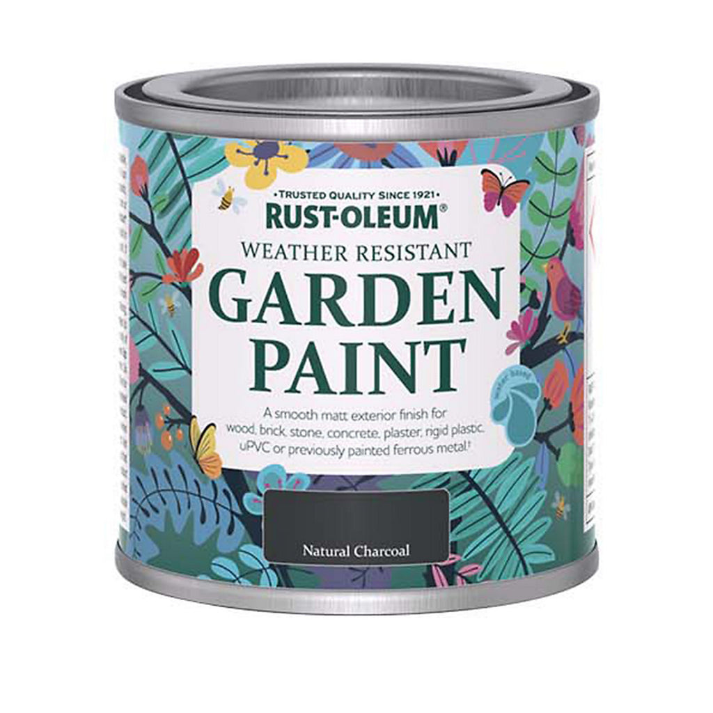Rust-Oleum Natural Charcoal Matt Multi-surface Exterior Topcoat Paint, 125ml Tin
