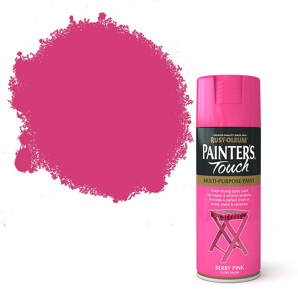 Rust-Oleum Painter's touch Berry pink Gloss Multi-surface Decorative spray paint, 400ml