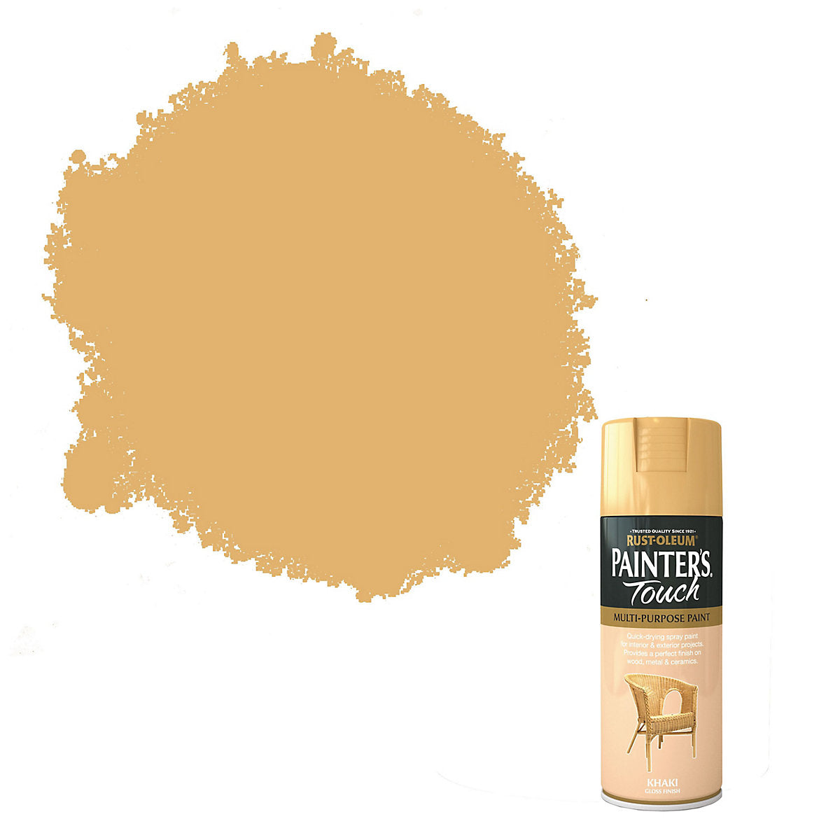 Rust-Oleum Painter's touch Khaki Gloss Multi-surface Decorative spray paint, 400ml