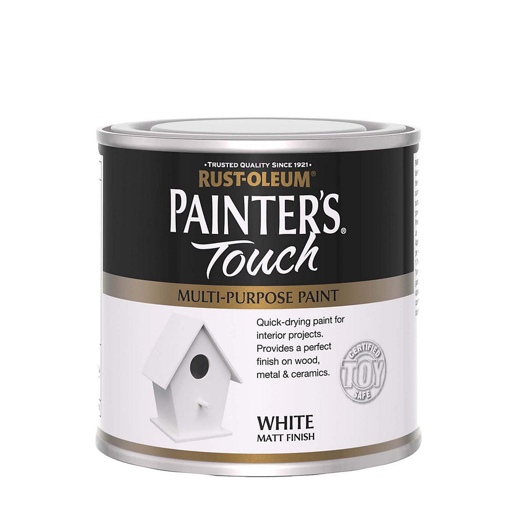 Rust-Oleum Painter's Touch White Matt Multi-room Furniture paint, 250ml