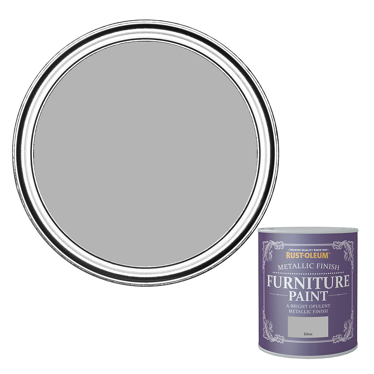 Rust-Oleum Silver effect Chalky Furniture paint, 125ml