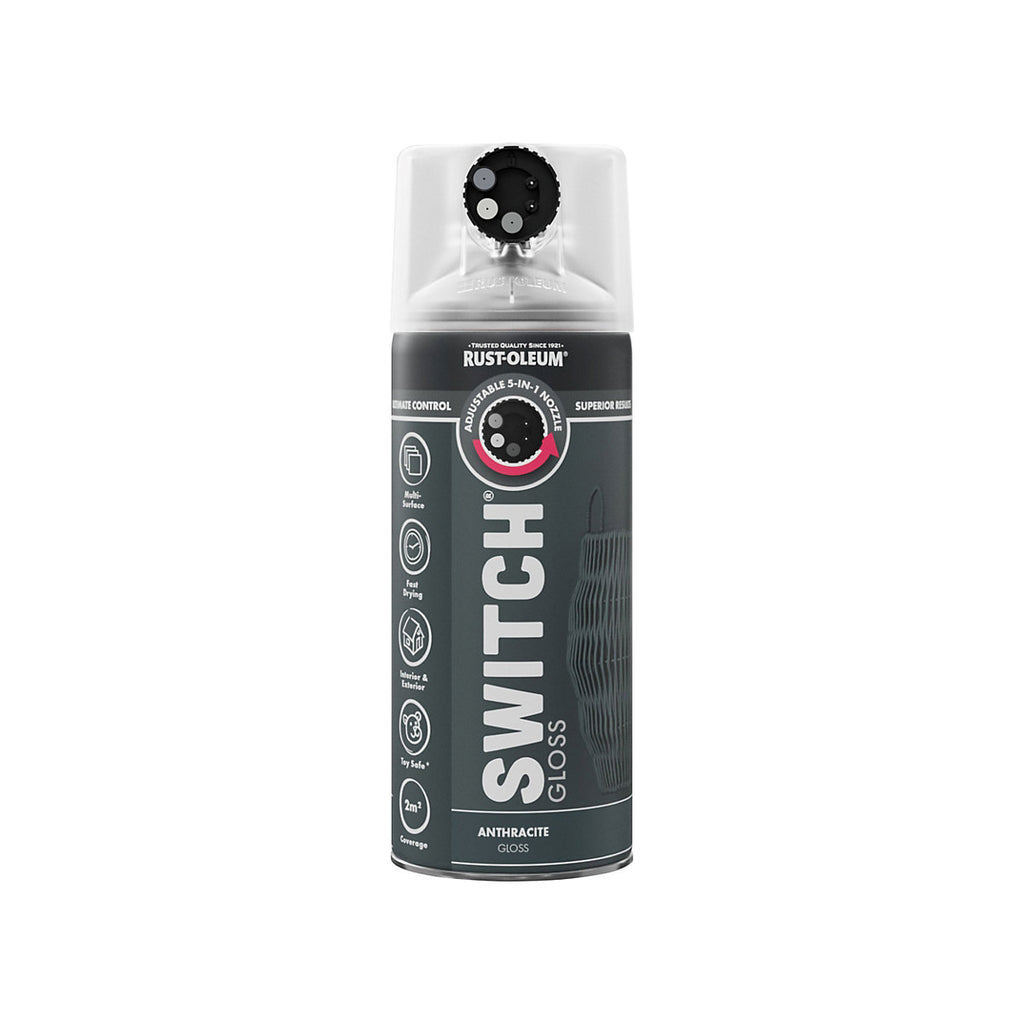 Rust-Oleum Switch Anthracite Gloss Multi-surface Topcoat Decorative spray paint, 400ml