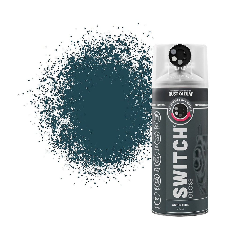 Rust-Oleum Switch Anthracite Gloss Multi-surface Topcoat Decorative spray paint, 400ml