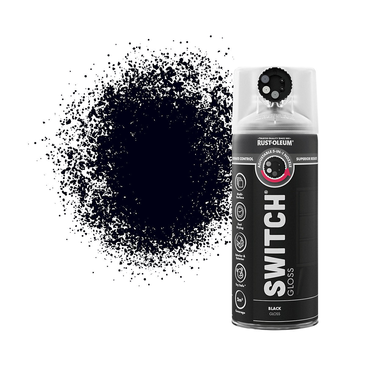 Rust-Oleum Switch Black Gloss Multi-surface Topcoat Decorative spray paint, 400ml