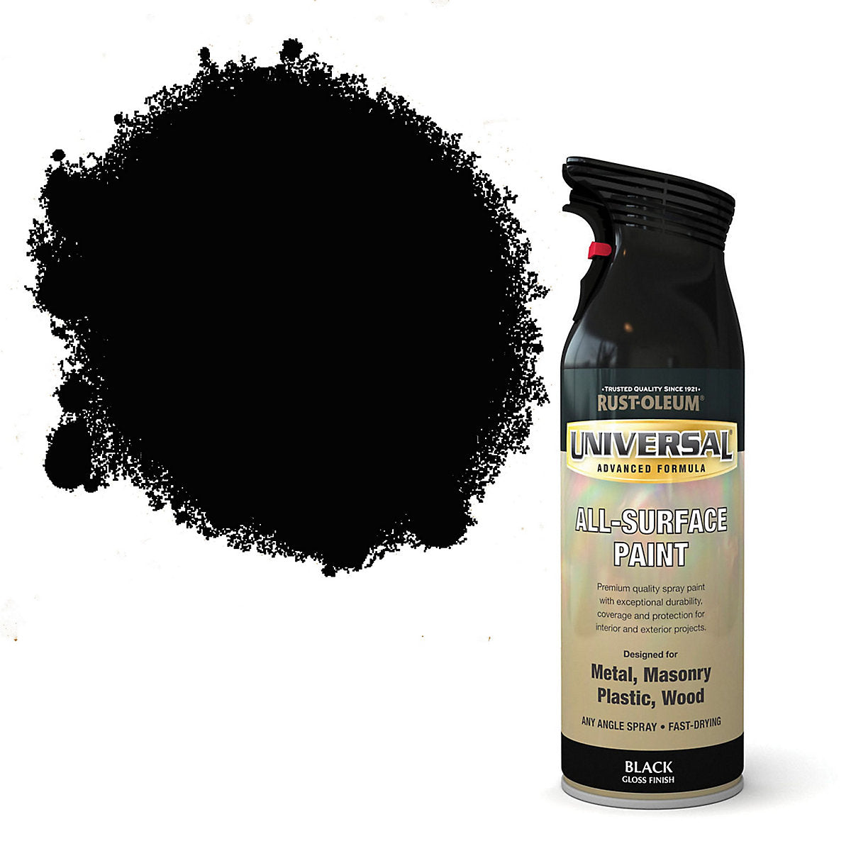 Rust-Oleum Universal Black Gloss Multi-surface Protector Spray paint, 400ml