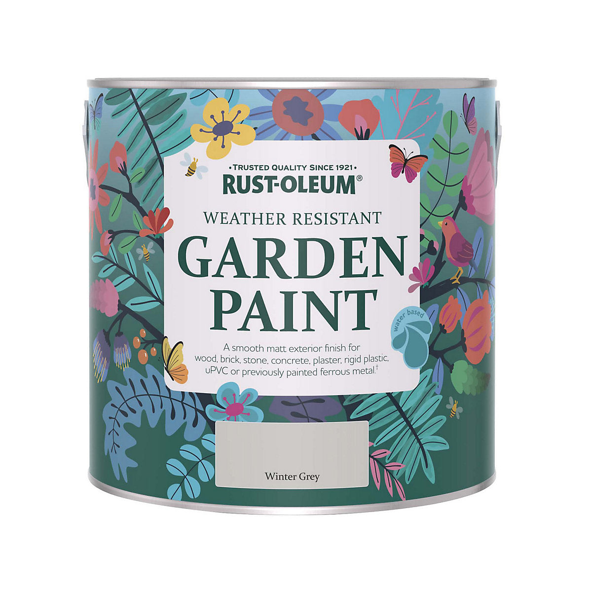 Rust-Oleum Winter Grey Matt Multi-surface Exterior Topcoat Paint, 2.5L Tin