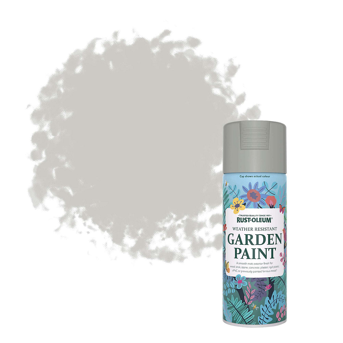 Rust-Oleum Winter Grey Matt Multi-surface Exterior Topcoat Paint, 400ml Spray can