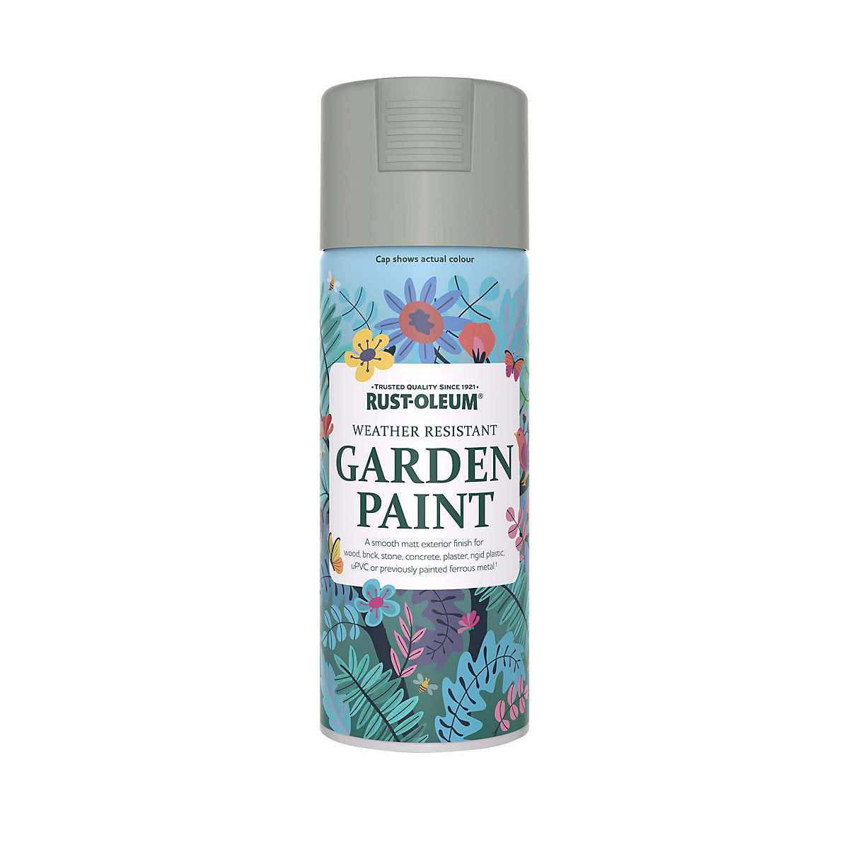 Rust-Oleum Winter Grey Matt Multi-surface Exterior Topcoat Paint, 400ml Spray can