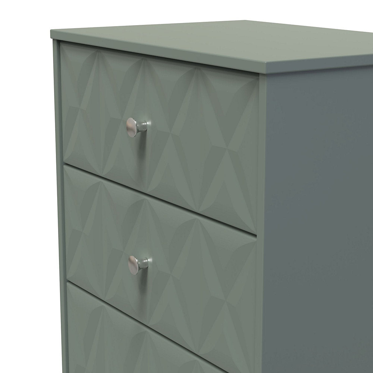 San Jose Ready assembled Matt green no effect 3 Drawer Deep Chest (H)791mm (W)746mm (D)395mm