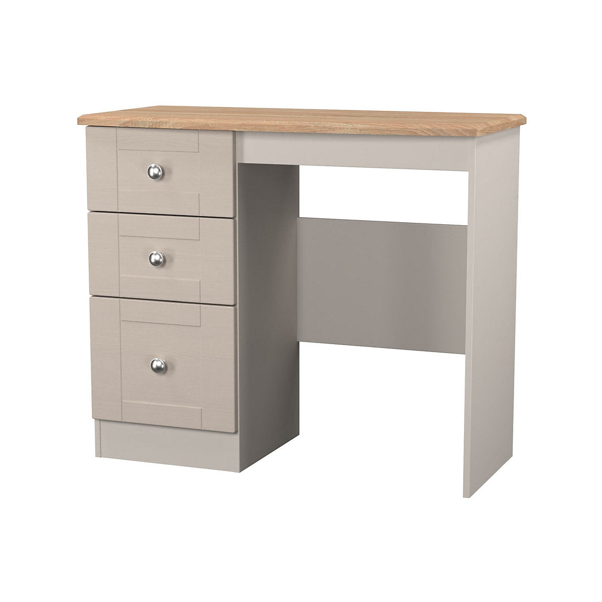 Santander Ready assembled Matt beige & oak 3 Drawer Non-extendable Dressing table (H)792mm (W)928mm (D)428mm