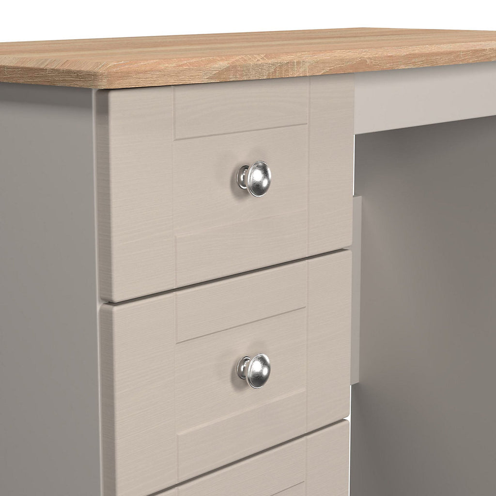 Santander Ready assembled Matt beige & oak 3 Drawer Non-extendable Dressing table (H)792mm (W)928mm (D)428mm