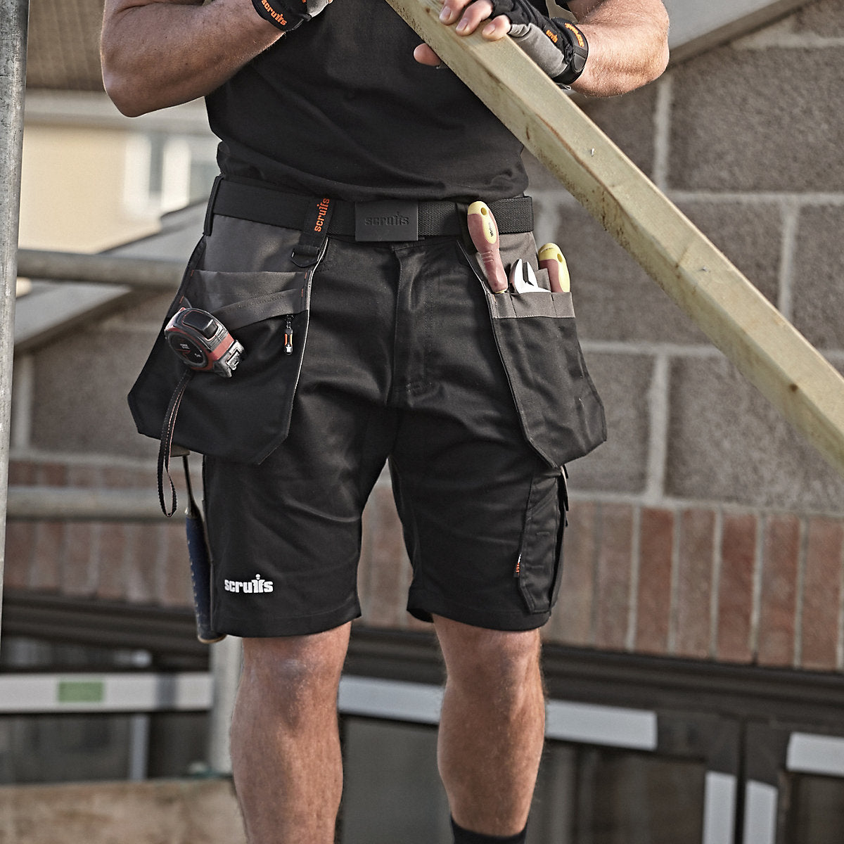 Scruffs Worker plus Black Men's Shorts W32"