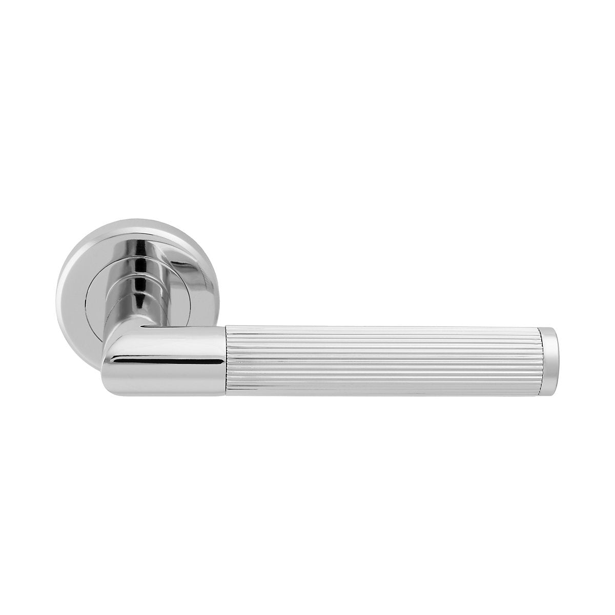 Serozzetta Chrome effect Straight Lever on rose Door handle (L)130mm, Pair