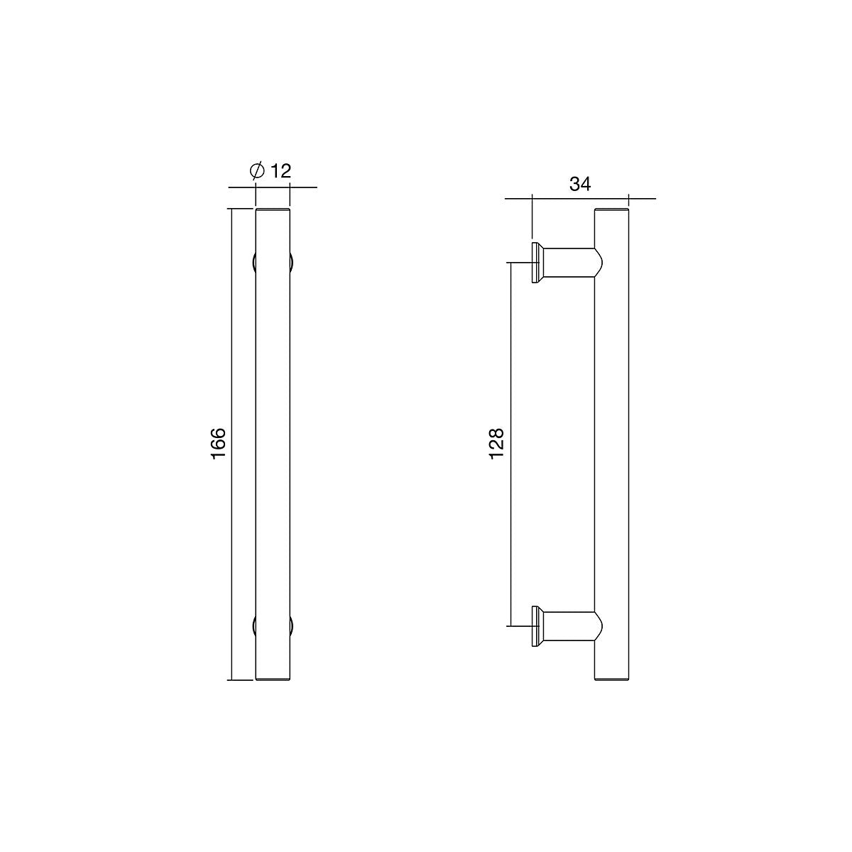 Serozzetta Satin Antique brass effect Straight Pull handle x (D)34mm, Pack of 2