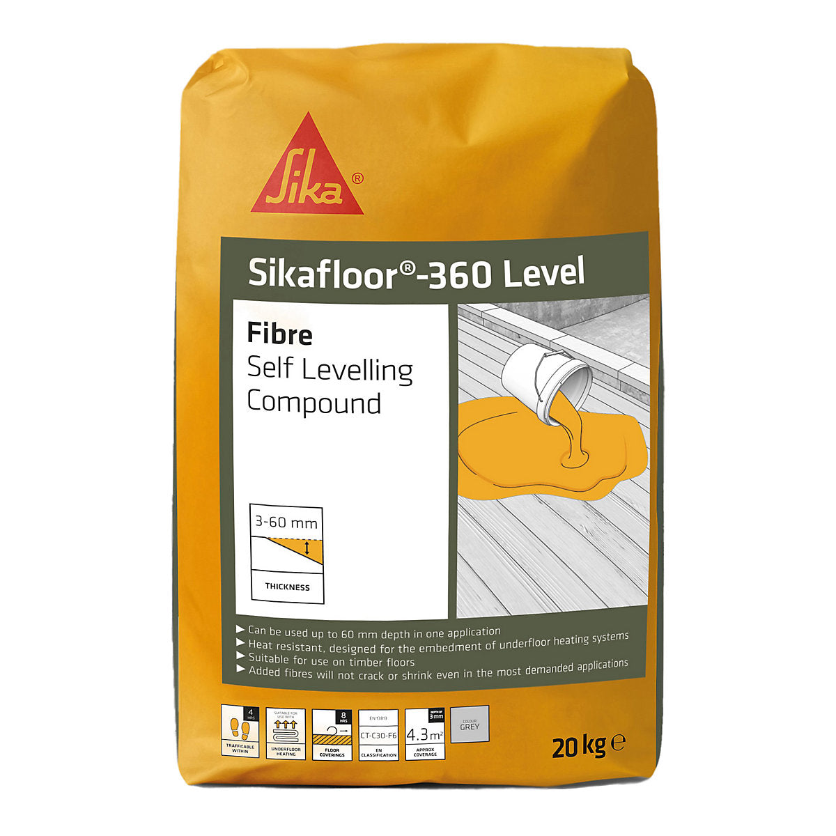 Sika 360 Level Internal Floor levelling compound, 20kg Bag