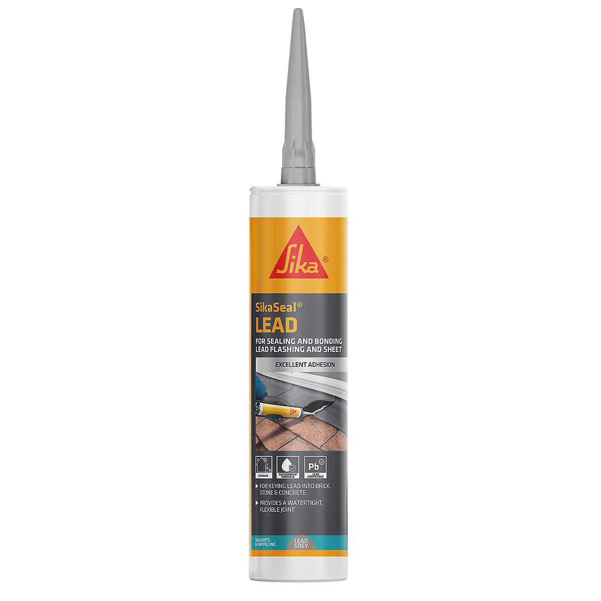 Sika SikaSeal Lead Grey Silicone-based Sealant, 290ml