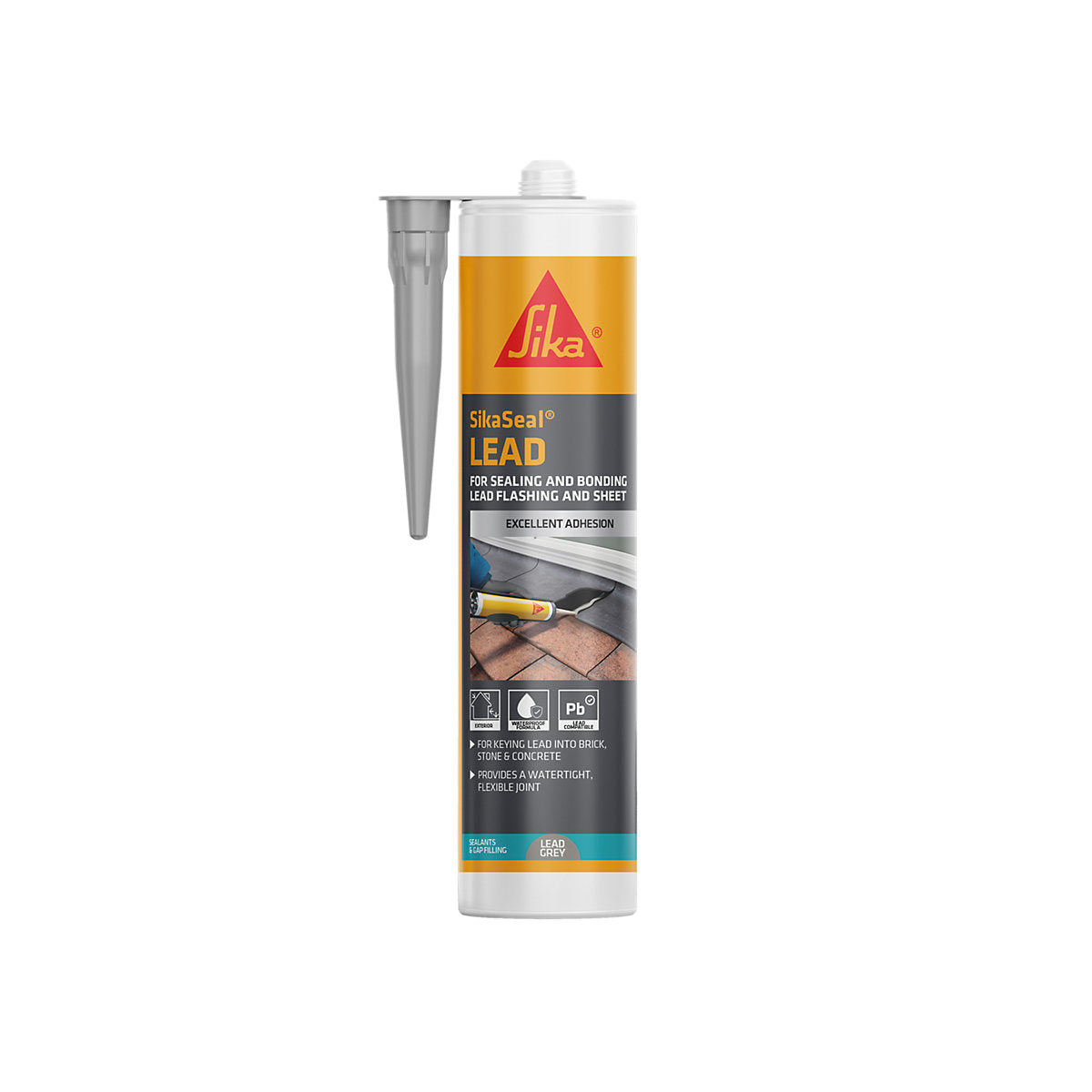 Sika SikaSeal Lead Grey Silicone-based Sealant, 290ml