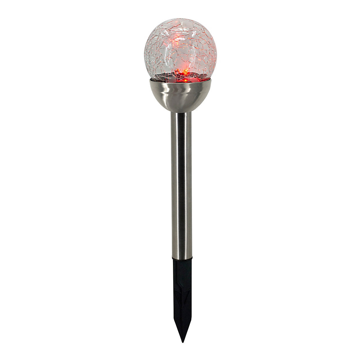 Silver & clear Crackle effect Solar-powered Integrated LED Outdoor Stake light