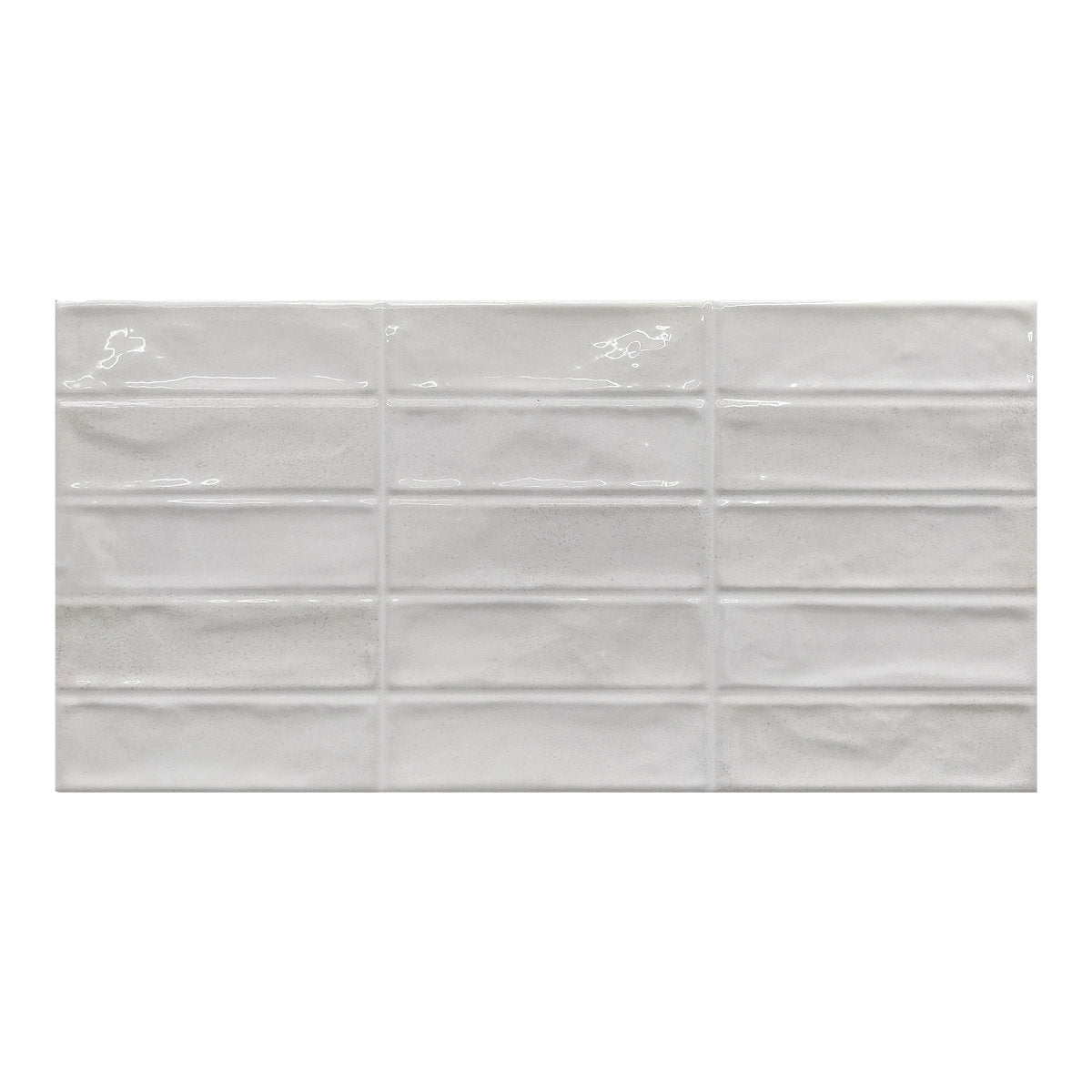 Sirene Off white Gloss Textured Ceramic Indoor Wall tile, Pack of 8, (L)605mm (W)305mm