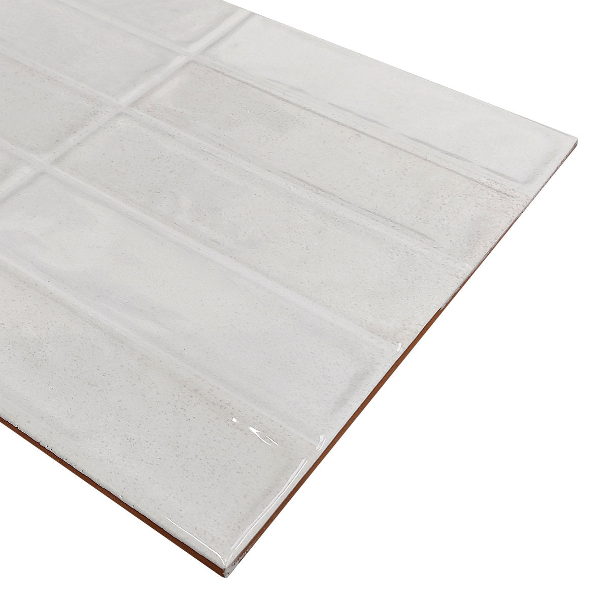 Sirene Off white Gloss Textured Ceramic Indoor Wall tile, Pack of 8, (L)605mm (W)305mm