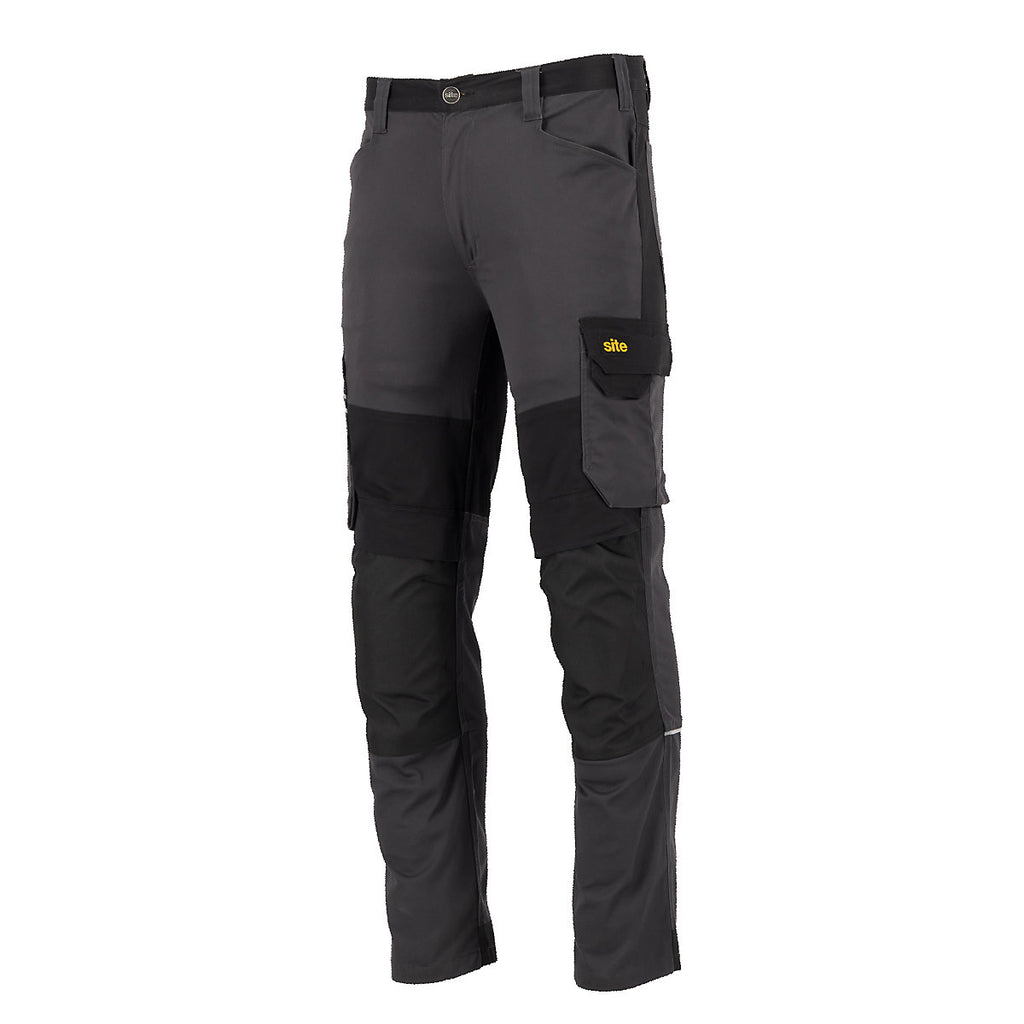 Site Evenson Grey & black Men's Multi-pocket trousers, W33" L32"