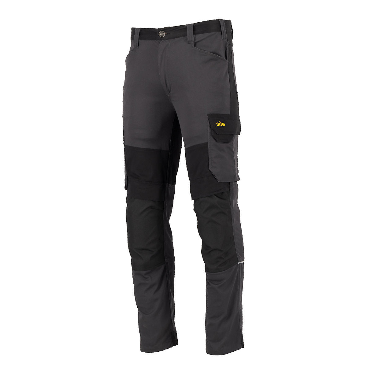 Site Evenson Grey & black Men's Multi-pocket trousers, W33" L32"