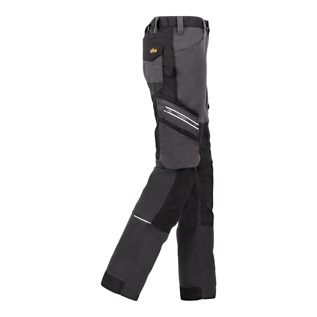 Site Evenson Grey & black Men's Multi-pocket trousers, W33" L32"