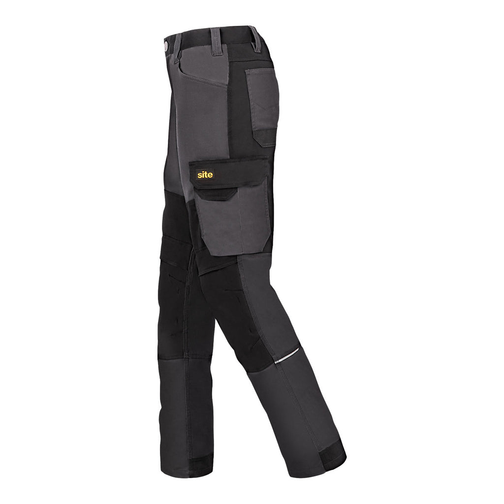 Site Evenson Grey & black Men's Multi-pocket trousers, W33" L32"