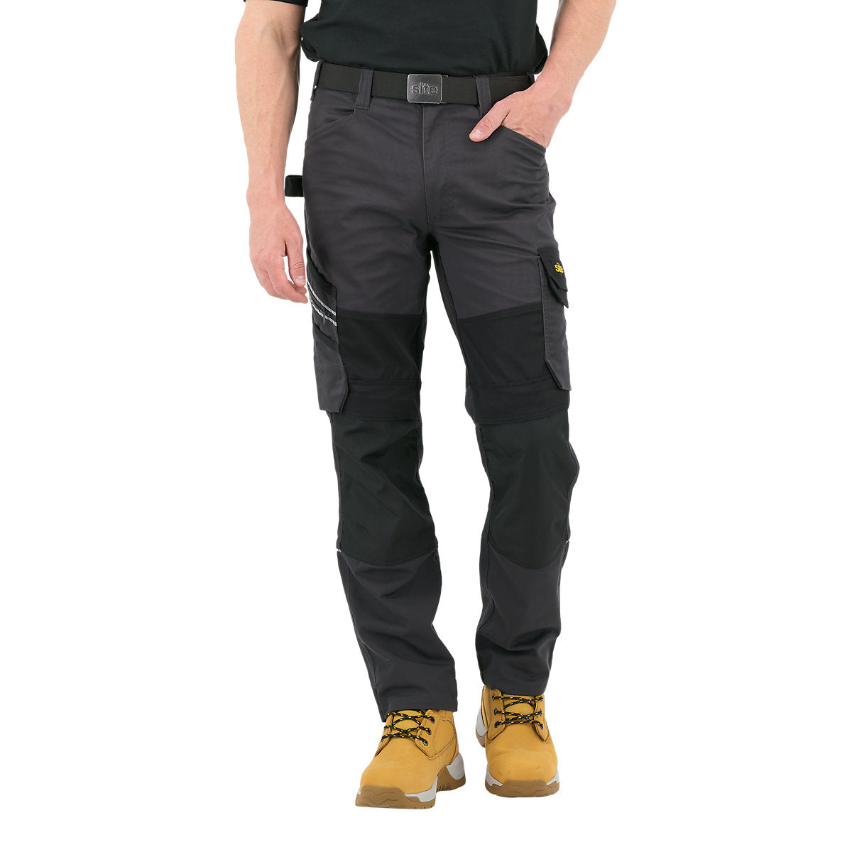 Site Evenson Grey & black Men's Multi-pocket trousers, W39" L32"