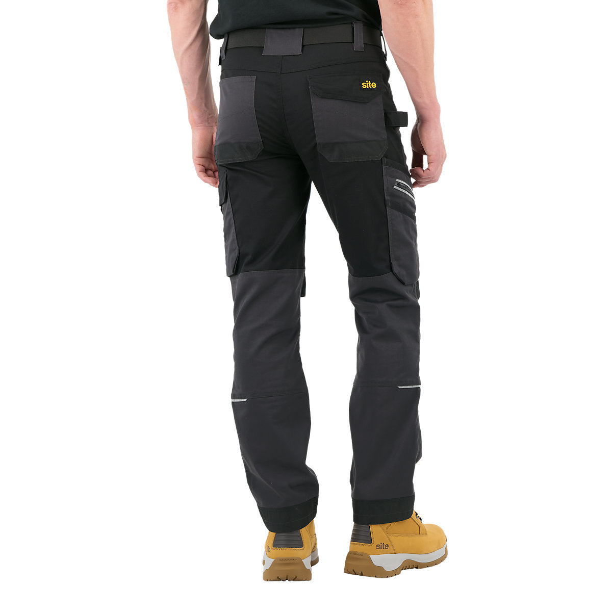 Site Evenson Grey & black Men's Multi-pocket trousers, W39" L32"