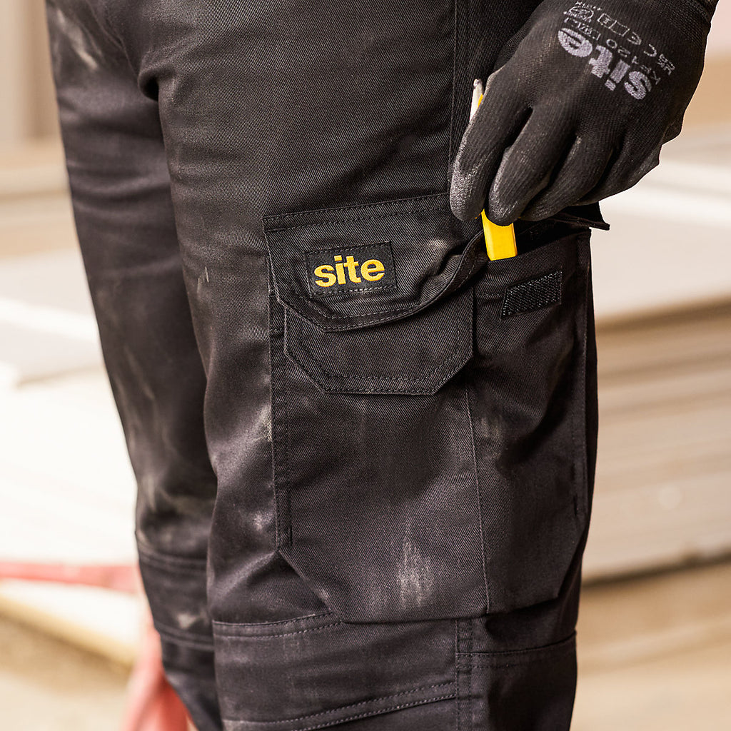 Site Sember Black Men's Multi-pocket trousers, W34" L32" (L/XL)