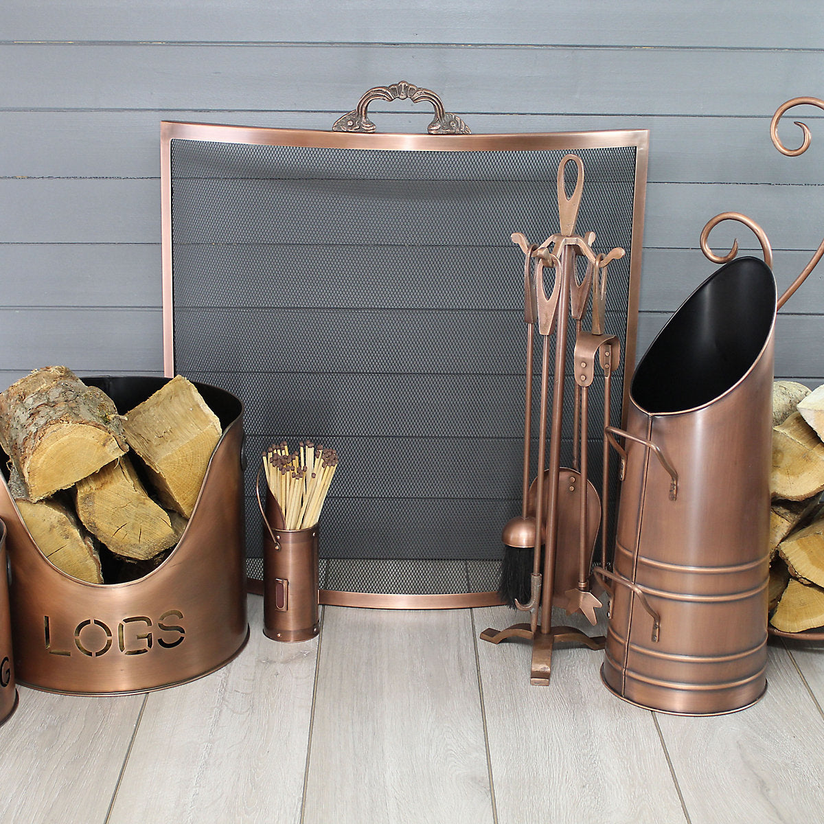 Slemcka Traditional Antique Copper effect Metal Fire screen (W)0.61m