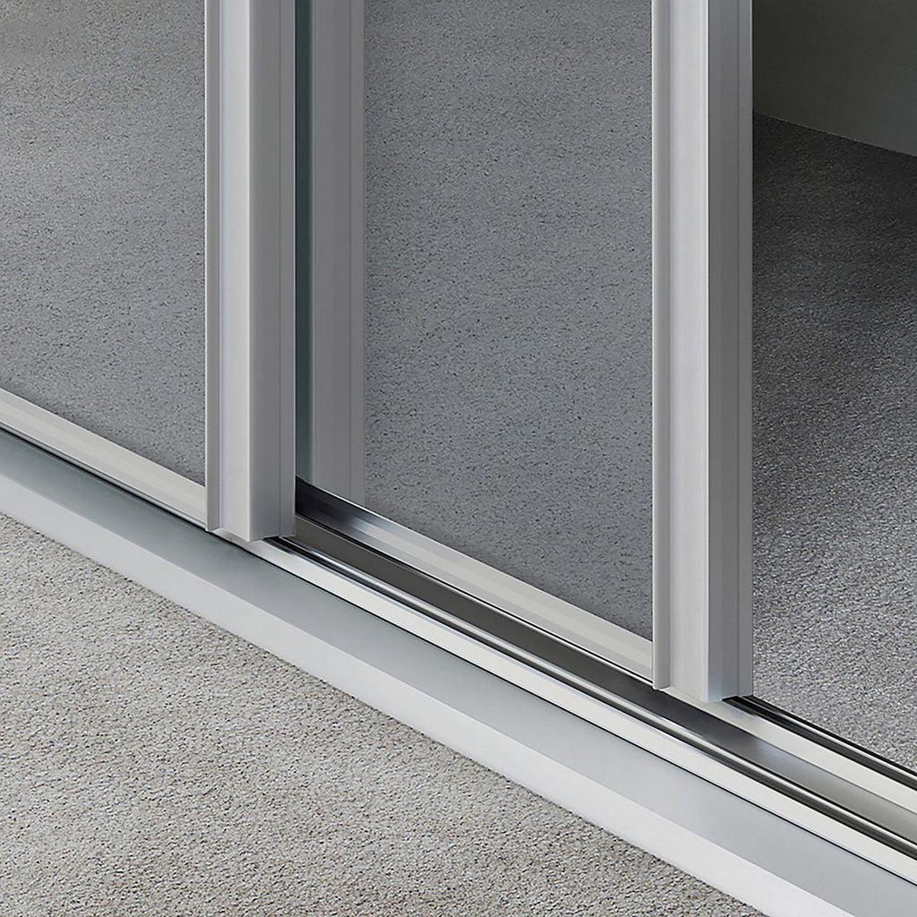 Spacepro Basic 1 Panel Mirrored White framed Sliding wardrobe door Pack of 1 (H)2220mm (W)1828mm