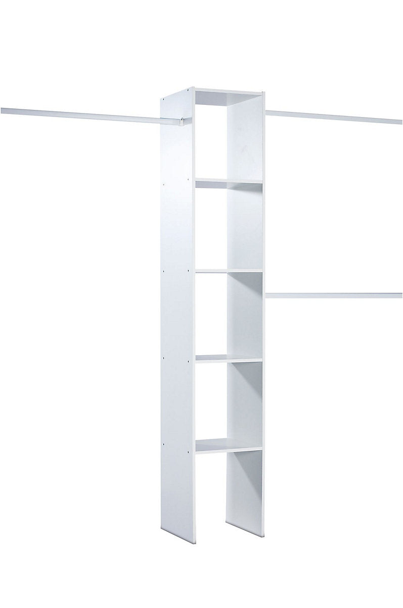Spacepro Shaker Mirrored Gloss white 2 Sliding Wardrobe Door kit with internal storage (H)2220mm (W)1200mm