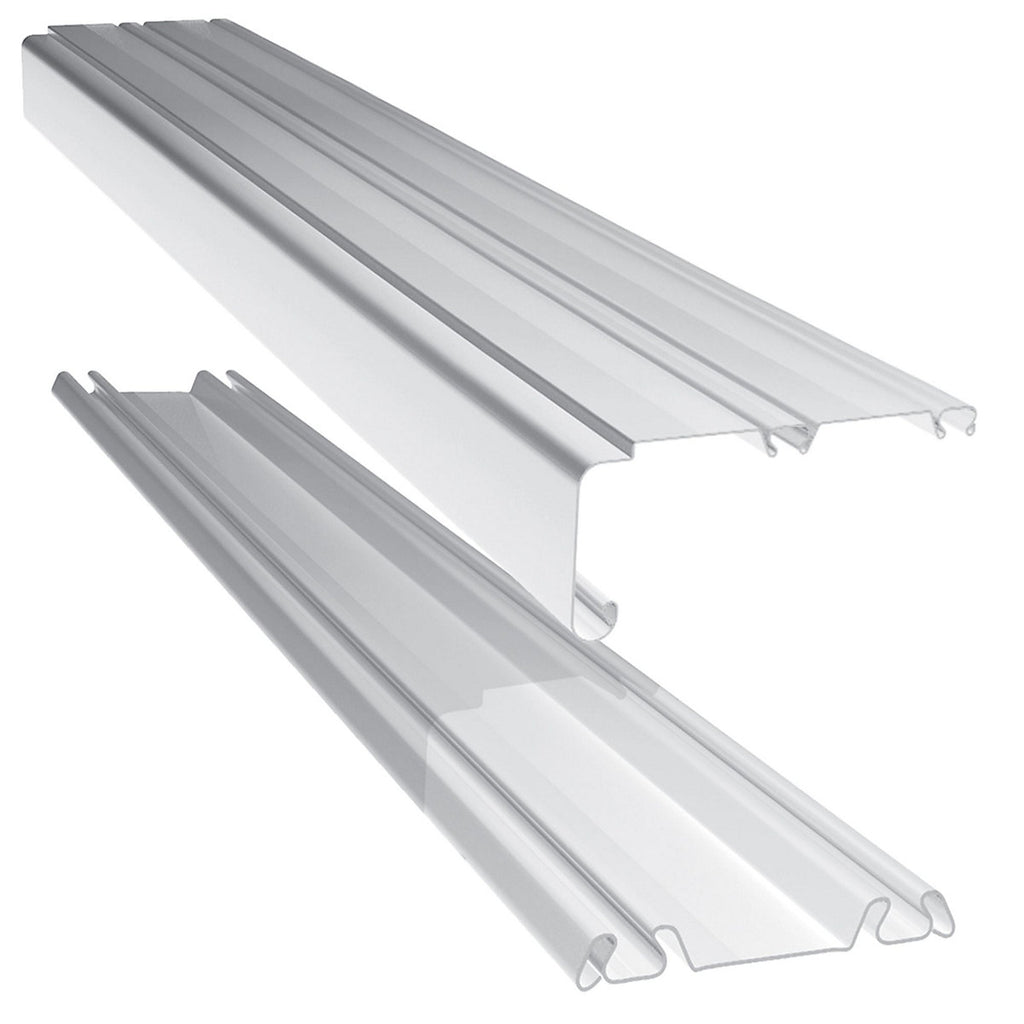Spacepro Shaker Mirrored Gloss white 2 Sliding Wardrobe Door kit with internal storage (H)2220mm (W)1200mm