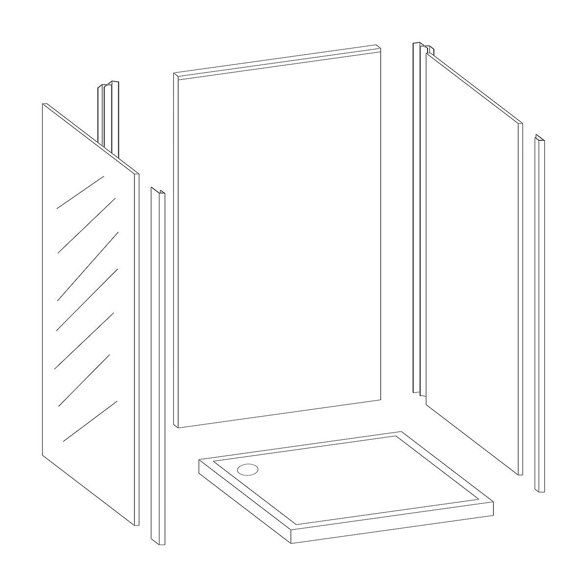 Splashwall 3 panel Composite Wall panel kit (L)2420mm (W)1200mm - Coffee Tile effect