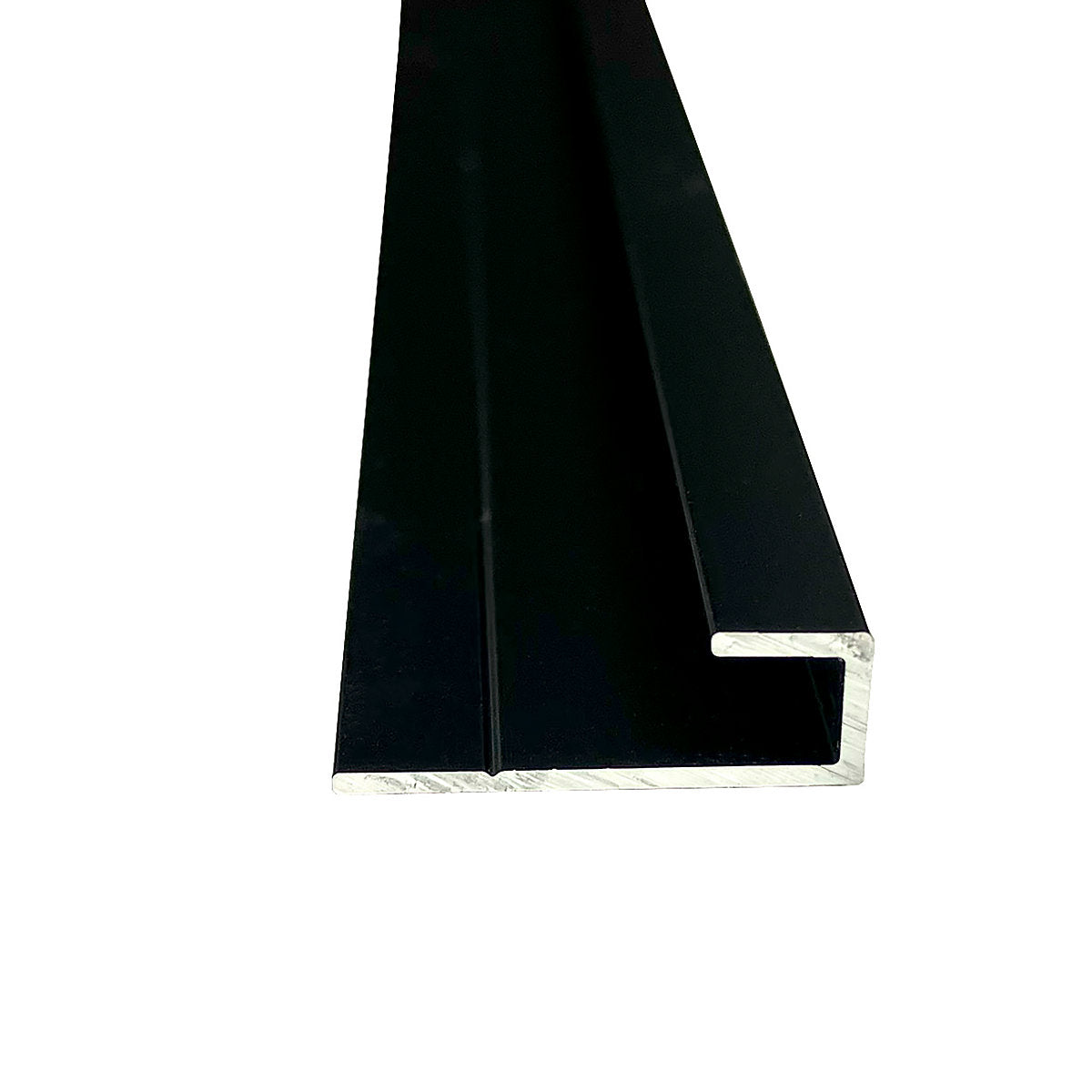 Splashwall Alloy Panel end cap (L)2440mm (W)27mm (T)4mm - Matt Black