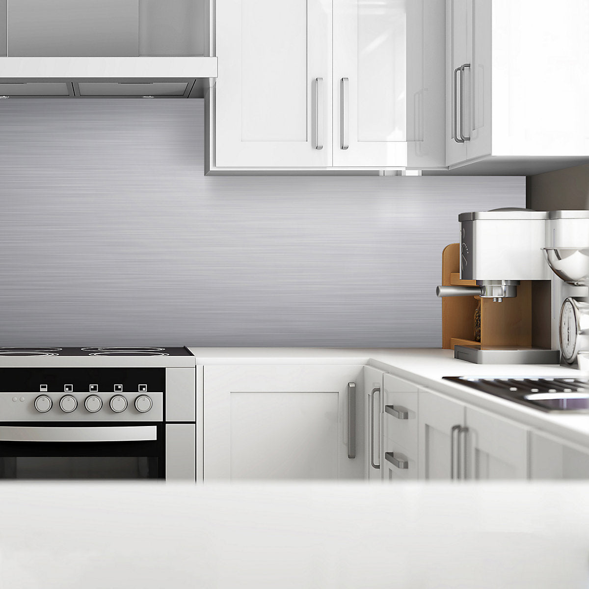 Splashwall Brushed effect Laminate & MDF Splashback, (H)1220mm (W)2440mm (T)10mm
