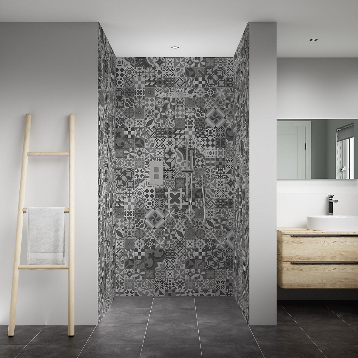 Splashwall Elite 3 panel MPC Wall panel kit (L)2420mm (W)1200mm - Abruzzo