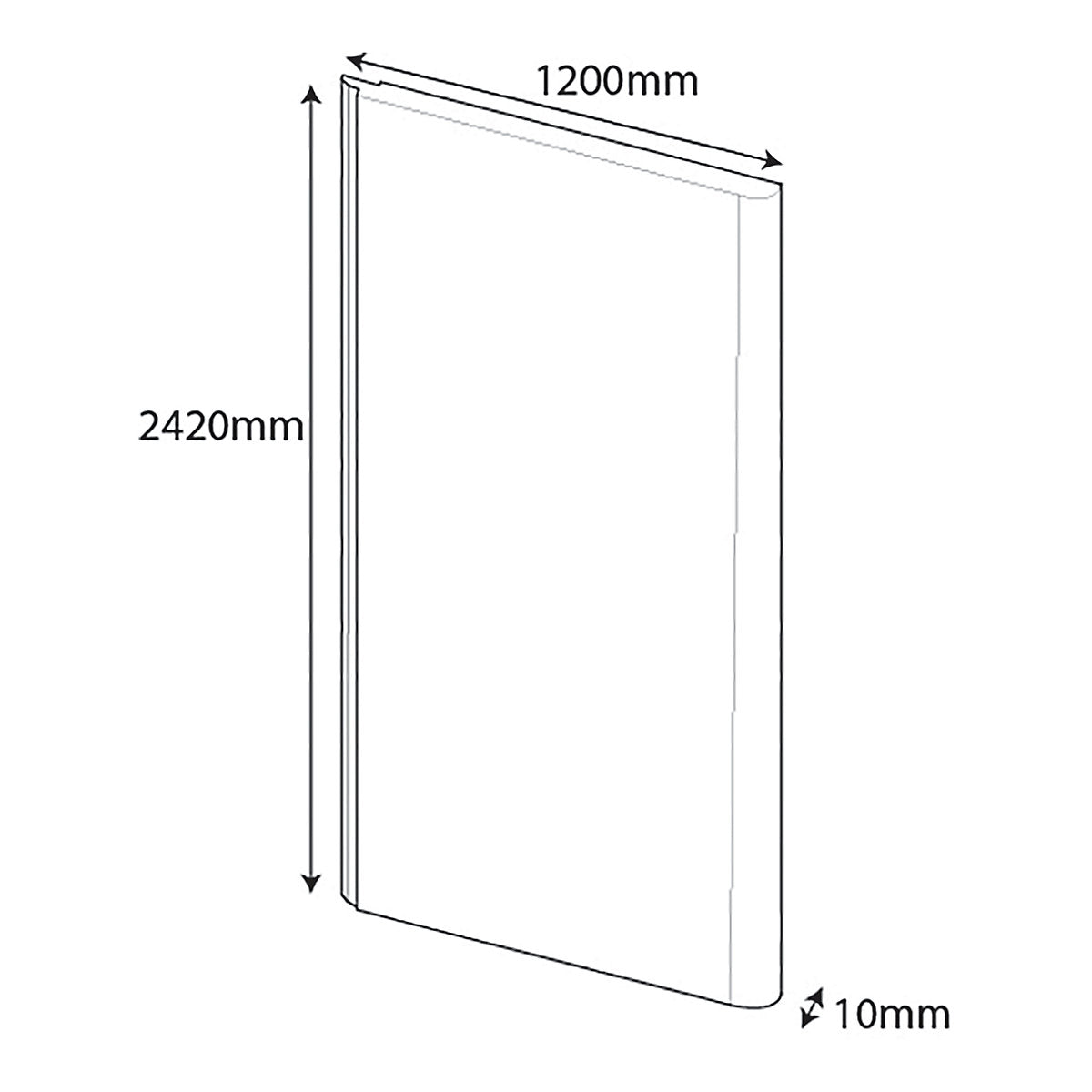 Splashwall Elite MPC Postformed Bathroom & wet room Panel (H)2420mm (W)1200mm - Matt Hessian Tile