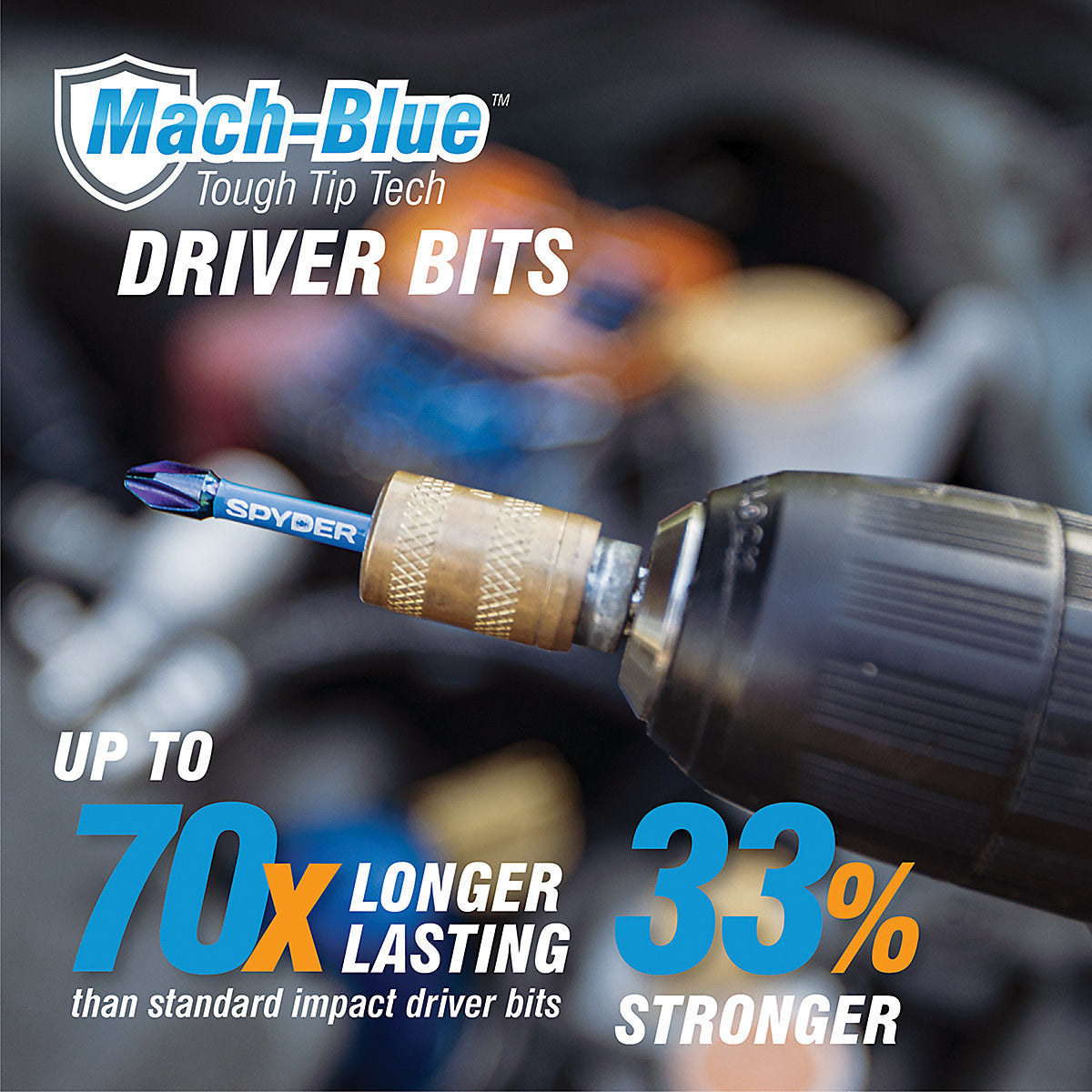 Spyder Mach-Blue PH2 Impact Screwdriver bits (L)50mm, Pack of 2